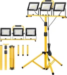 21000lm Led Tripod Work Light Adjustable 3-head Flood Ip66 16ft Cord. Fixed Price $94.78.