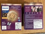 Lot Of 2 Philips 40-watt Equivalent G25 Led Smart Wi-fi Wiz Light Bulb Amber. Fixed Price $8.00.