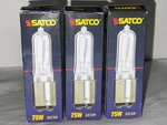 3 Pk Satco S13159 Clear Jd Dc Type 75w 120v Bay Base Bayonet 2900k Ba15d. Fixed Price $18.05.