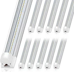 8ft Led Shop Light, 100w 15000lm 5000k, Clear Cover Linkable Tube Lights, V. Fixed Price $366.99.