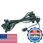 Hlo Lighting C7 Light Strings 25 Green Cord 12 Socket Spacing E12 Christmas. Fixed Price $31.02.