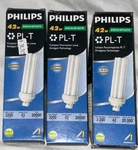 Lot 3 Philips Pl-t 42w 835/a/4p/alto Gx24q-3 Cfl Fluorescent Lamp 2400l Long Li. Fixed Price $16.94.