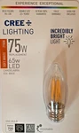 Cree Lighting 75w Led Candelabra E26 Clear Glass Super Bright 2700k Soft White. Fixed Price $18.71.