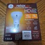 Led Relax Hd Bulb, R20, Soft White, 450 Lumens, 5-watt. Fixed Price $14.50.