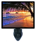 Tropical Decorative Photo Night Light, Pacific Sunrise, Sunset, Palm Trees. Fixed Price $26.99.