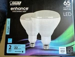 2 Pack Feit Electric Br40 Led Flood Day Light Bulb 65 Watt Dimmable. Fixed Price $12.99.