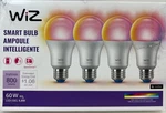 Wiz 60w Equivalent Led A19, E26 Smart Bulb 800 Lumens- Multicolor - 4 Pack. Fixed Price $29.98.