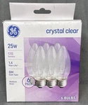 Ge 25w Crystal Clear Decorative Chandelier Bulbs Bm Medium Base 6 Pack New. Fixed Price $14.99.