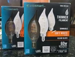 2 Ecosmart 3-pack, 6 Total 60-watt Dimmable E12 Candelabra B11 Soft White. Fixed Price $10.99.
