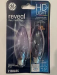 Ge Reveal Hd+ 60w Candelabra Light Bulbs 2 Pack B-type Dimmable. Fixed Price $19.99.