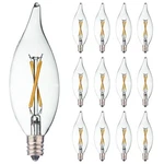 Fannis 12-pack Flame Tip C32 Ca10 Filament Led Bulb, 2w=20w, Dimmable, 3 Colors. Fixed Price $44.06.