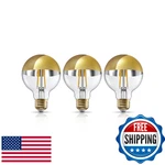 Torchstar Dimmable Half Chrome G25 Led Light Bulb, 7w (75w Eqv.), Anti Glare. Fixed Price $50.44.