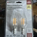 Satco S21841 Filament Led Bulb, 4 Watts, 120 Volt 2-pack. Fixed Price $24.99.