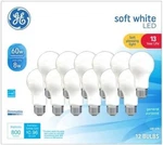 Ge Led Light Bulbs, 60 Watt,soft White,a19 Bulbs,medium Base,frosted Finish,12pk. Fixed Price $35.22.