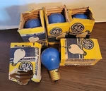 5 Ge Blue 10 Watt 10w Light Bulbs Fg 1119-cx Vintage Nos. Fixed Price $24.99.