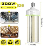 300w Led Corn Light Industrial Warehouse High Bay Bulb 37500lm E39 Base 100-277v. Fixed Price $115.98.