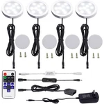 Aiboo Led Under Cabinet Lighting Kit 4 Packs Of 12v Puck Lights With Rf Dimma.... Fixed Price $32.07.