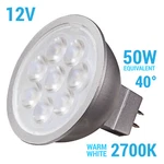 Satco S9495 40 Flood Led 6.5w =50w 12v Mr16 2-pin Gu5.3 Silver 2700k Warm White. Fixed Price $9.95.