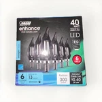 Feit Enhance Ca10 E12 (candelabra) Filament Led Bulb Daylight 60 Watt Eq 6 Pk. Fixed Price $24.95.