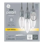 Ge Pearl 60w Equiv 5.5w Led Filament Bulbs Bc Candelabra Base Soft White 3-pack. Fixed Price $12.99.