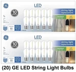 Ge String Light Replacement Bulbs 60 Lumen Soft White Medium Base E-26 (20 Pack). Fixed Price $22.19.