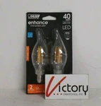 New Feit Enhance 40w Led Ca10 Flame Tip Clear Bulb 2-pack Bpcfc40/927ca/fil/2. Fixed Price $8.49.