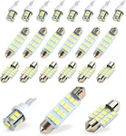 Zkfar Pack-20 Led Car Bulb Kit Set, T10 31 Mm 42 Festoon Bulb, White. Fixed Price $14.25.