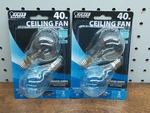 2x 2pack Feit Electric 40 Watt Clear Intermediate Base Ceiling Fan Light Bulb. Fixed Price $17.99.