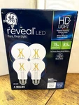 Ge 93129532 Reveal Led Light Bulbs Clear A19 8 Watt 4-pk.. Fixed Price $10.99.
