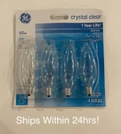 4 Ge 60w Decorative B Multi Use Candelabra Base Bulbs Crystal Clear 4pk Bulb. Fixed Price $14.25.