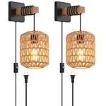 Cafulam Rustic Wall Sconces Fixtures With Plug In Cord, Set Of Two Indoor Vintag. Fixed Price $60.96.