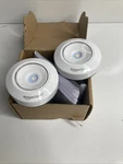 Amazon Basics Led Puck Lights, Battery 50 Lumens, White, 2-pack, White. Fixed Price $9.34.