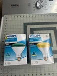 New 2-pack Lot Philips 100 Watt Green Yellow Flood Light Bulb Br38 Medium Base. Fixed Price $19.49.
