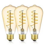 Shuwdkar 12v Led Edison Bulbs 3 Count (pack Of 1), St64-amber 4w 2700k 3pack. Fixed Price $30.29.