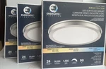 Energetic 14in Slim Led Flush Mount Ceiling Light Brushed Nickel Fixture 3 Pack. Fixed Price $43.99.