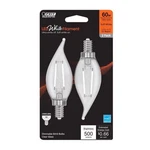 Feit White Ba10 E12 (candelabra) Filament Led Bulb Soft 60 Watt Equivalenc. Fixed Price $14.99.