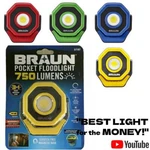 Braun Pocket Floodlight Rechargeable 750 Lumens Magnetic Led Light Very Bright!!. Fixed Price $36.99.