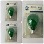 Lot Of 3 Ge 25w Party Light Green A19 Bulb Type Specialty. Fixed Price $18.88.
