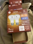 Ge Relax Led Light Bulb, 45 Watt, Soft White, R20 Indoor Floodlight 6 Packs. Fixed Price $40.00.