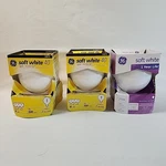 New Ge 40 & 25 Watt Soft White 3 Globe G25 Medium Base - Bulbs As Pictured. Fixed Price $15.75.