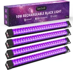 Rechargeable Black Light Bar 4 Packs, Battery Powered Lights For Glow Part. Fixed Price $57.79.