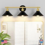 Licperron 3-light Black Gold Farmhouse Bathroom Vanity Light Fixture Wall Sconce. Fixed Price $63.89.
