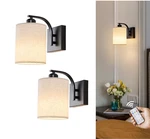 Powfloven Black Rechargeable Battery Operated Wall Sconces Set Of 2 With Remote. Fixed Price $29.99.