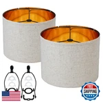 Duoerwo White Linen Drum Lampshades Set Of 2, 12-inch, Table/floor Lamps. Fixed Price $52.40.