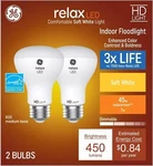 Ge Relax 2-pack 45 W Equivalent Dimmable Soft White R20 Led Light Fixture Lig.... Fixed Price $16.45.