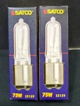 2x Satco Halogen Jd Dc Bayonet Ba15d Base 75w 120v Clear Bulb S3159. Fixed Price $8.97.