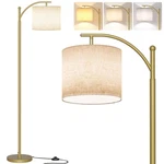 Sunmory Arc Floor Lamp, Modern W/ 9w, 3 Color Temps Bulb, Metal, Tall Standing. Fixed Price $56.98.