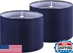 Goso Drum Lamp Shades Set Of 2 Medium Blue Rustic For Table & Floor Lamps. Fixed Price $67.38.