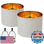 Duoerwo White Linen Drum Lampshades Set Of 2, 12-inch, Table/floor Lamp. Fixed Price $58.83.