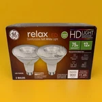 New 2 Pack Ge Hd Relax Led Comfortable Soft White Light Par30l Dimmable 12w. Fixed Price $18.04.